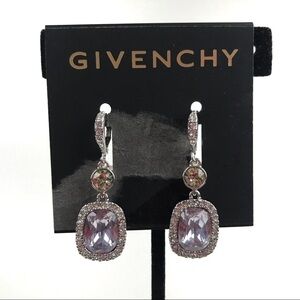 Givenchy Green & Purple Crystal Drop Earrings